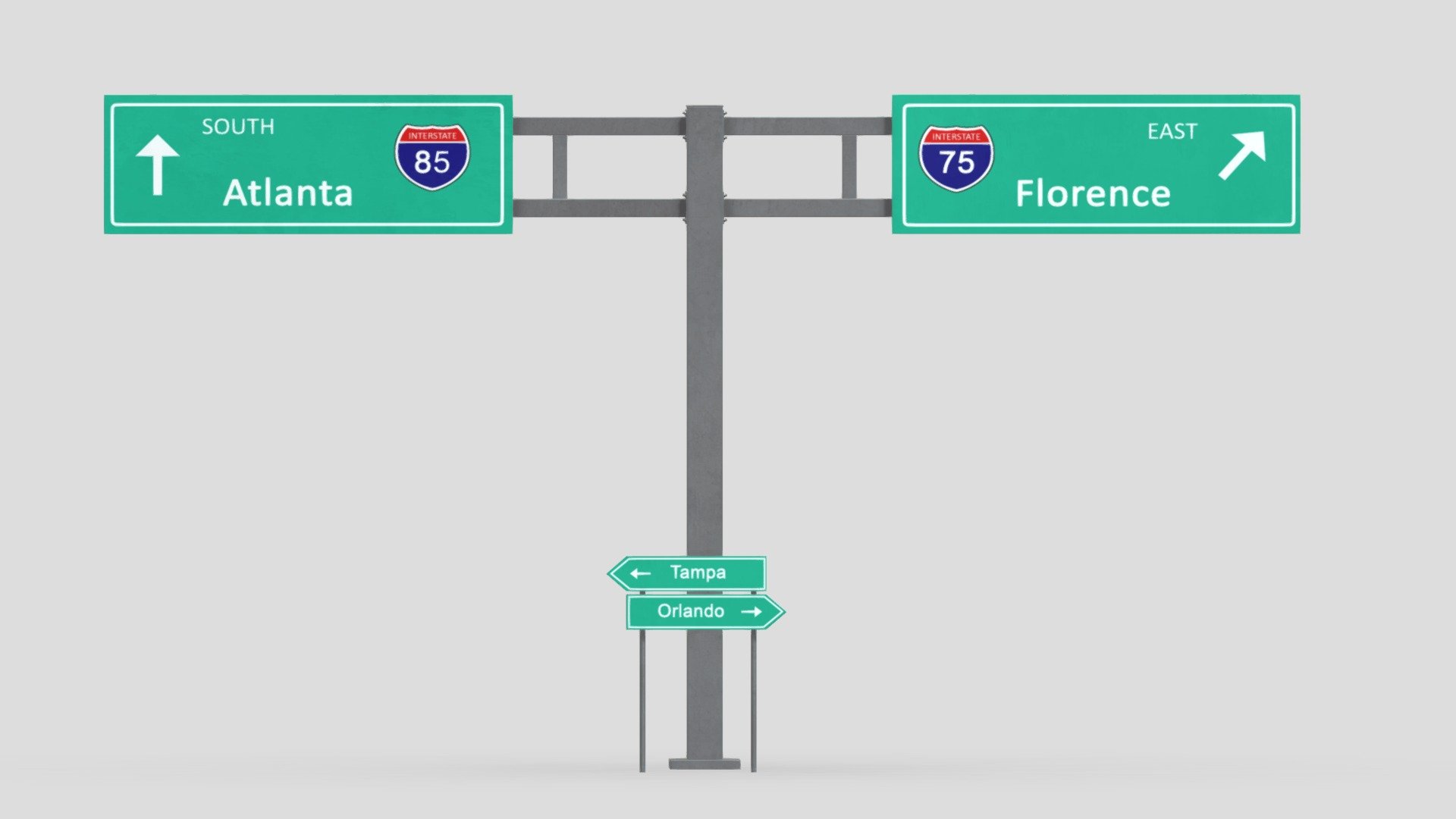 Highway Sign 03 3d model