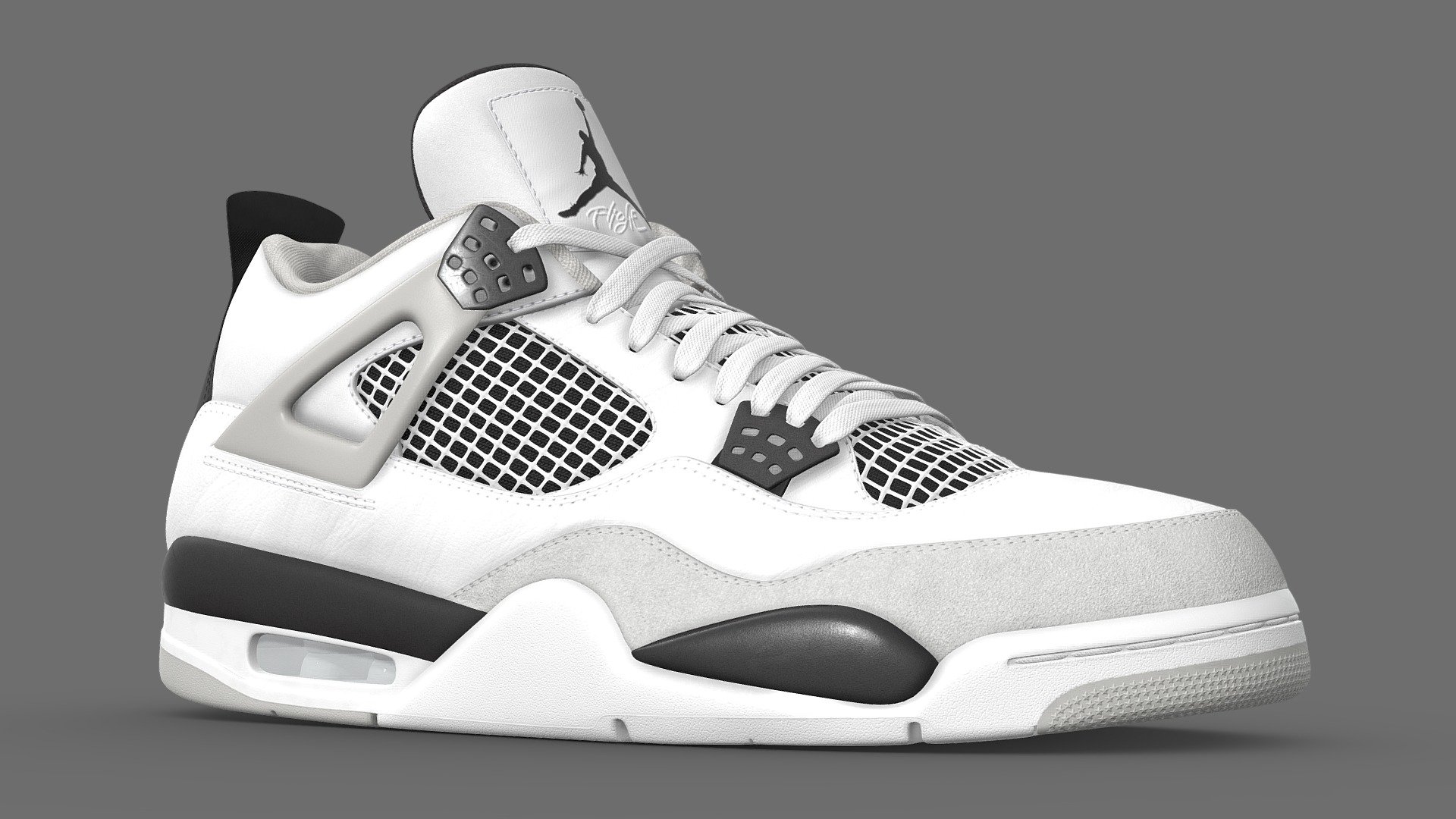 Jordan 4 Military Black 3d model