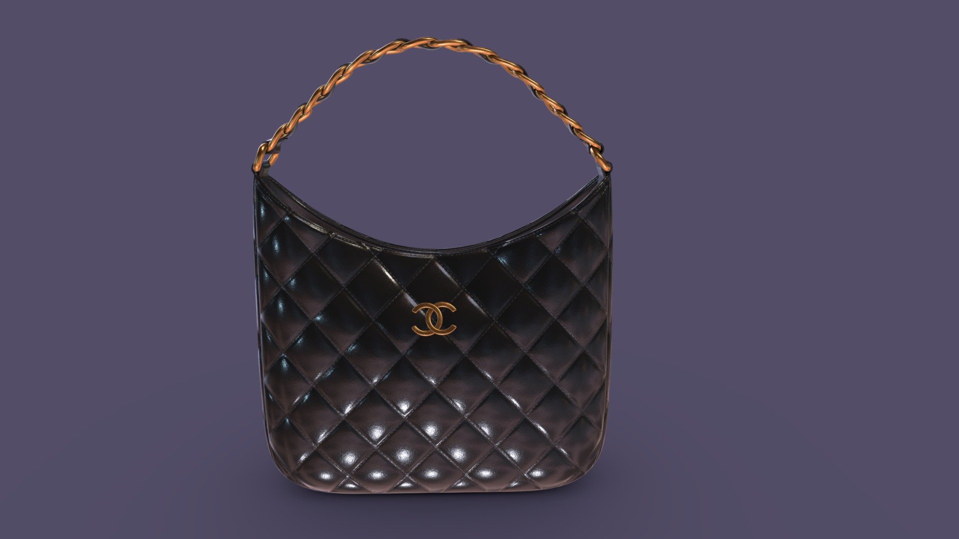 Chanel Large Hobo Bag Realistic PBR 3d model