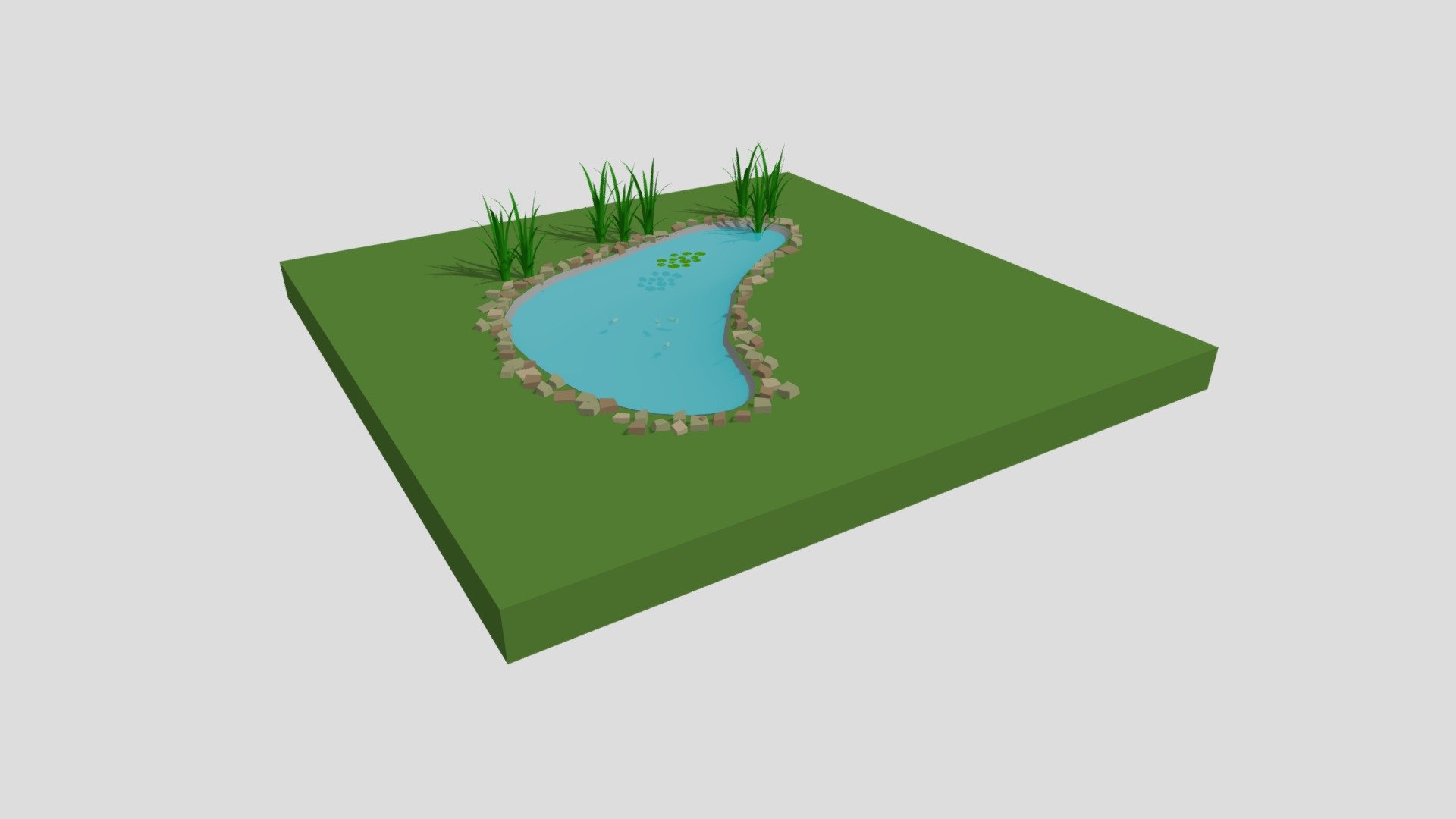 Garden pond 3d model