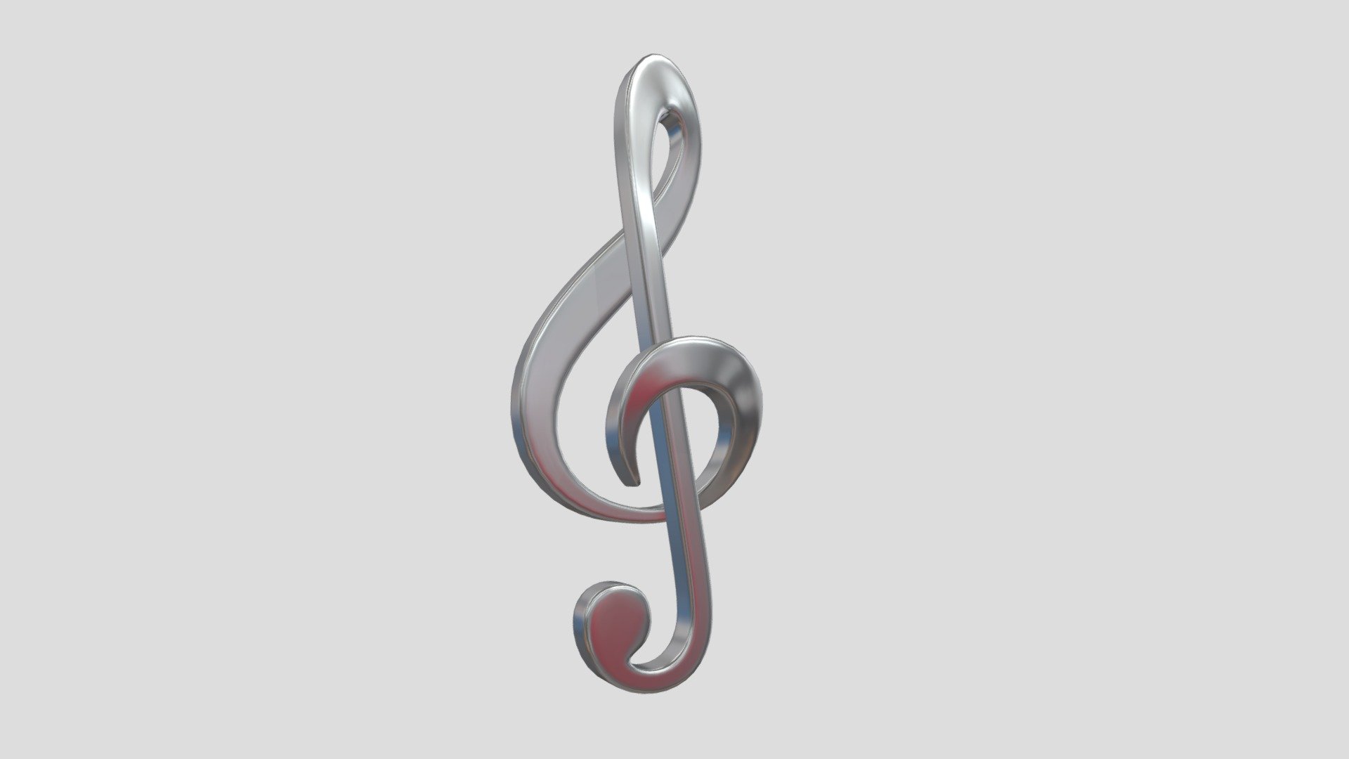 Printable 3d model of treble clef 3d model