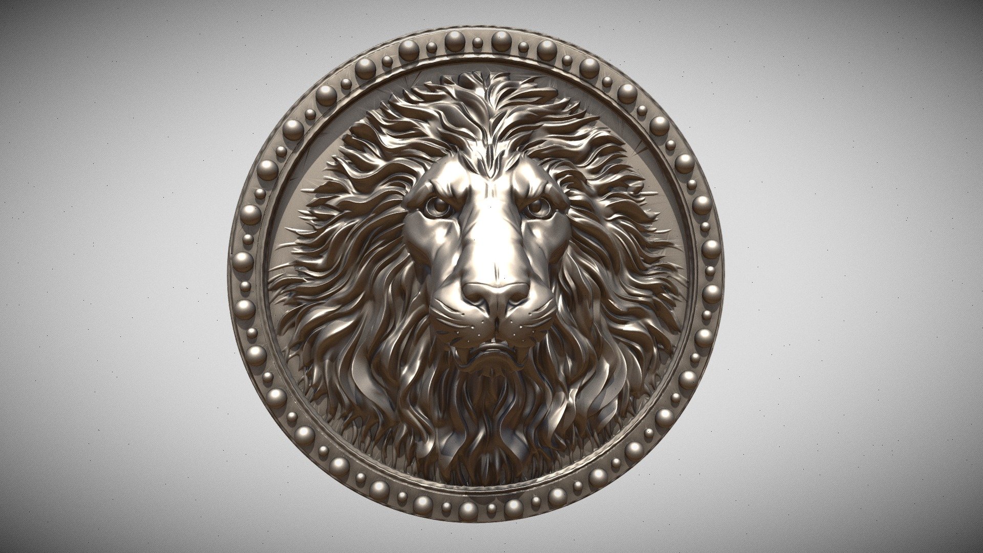 Lion medallion 3d model