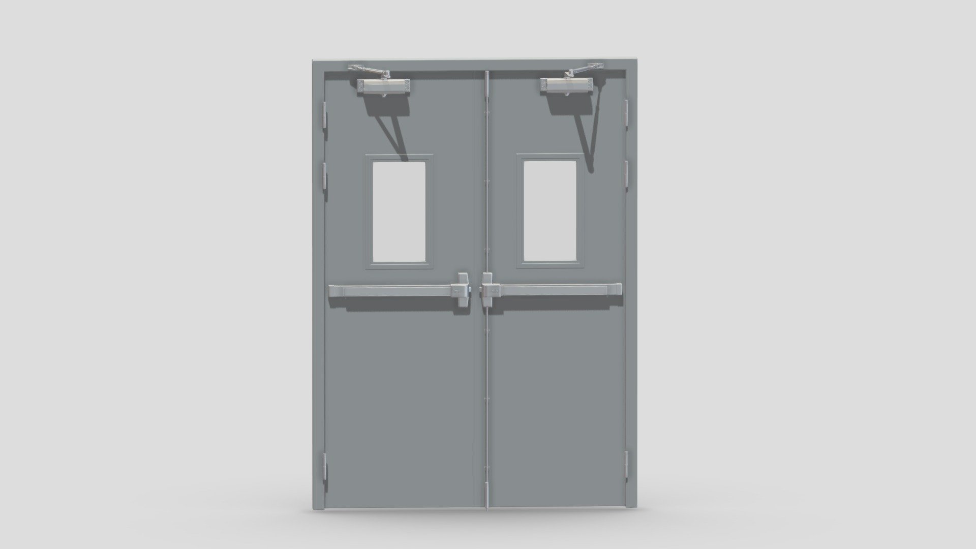 Double Fire Exit Door 3d model