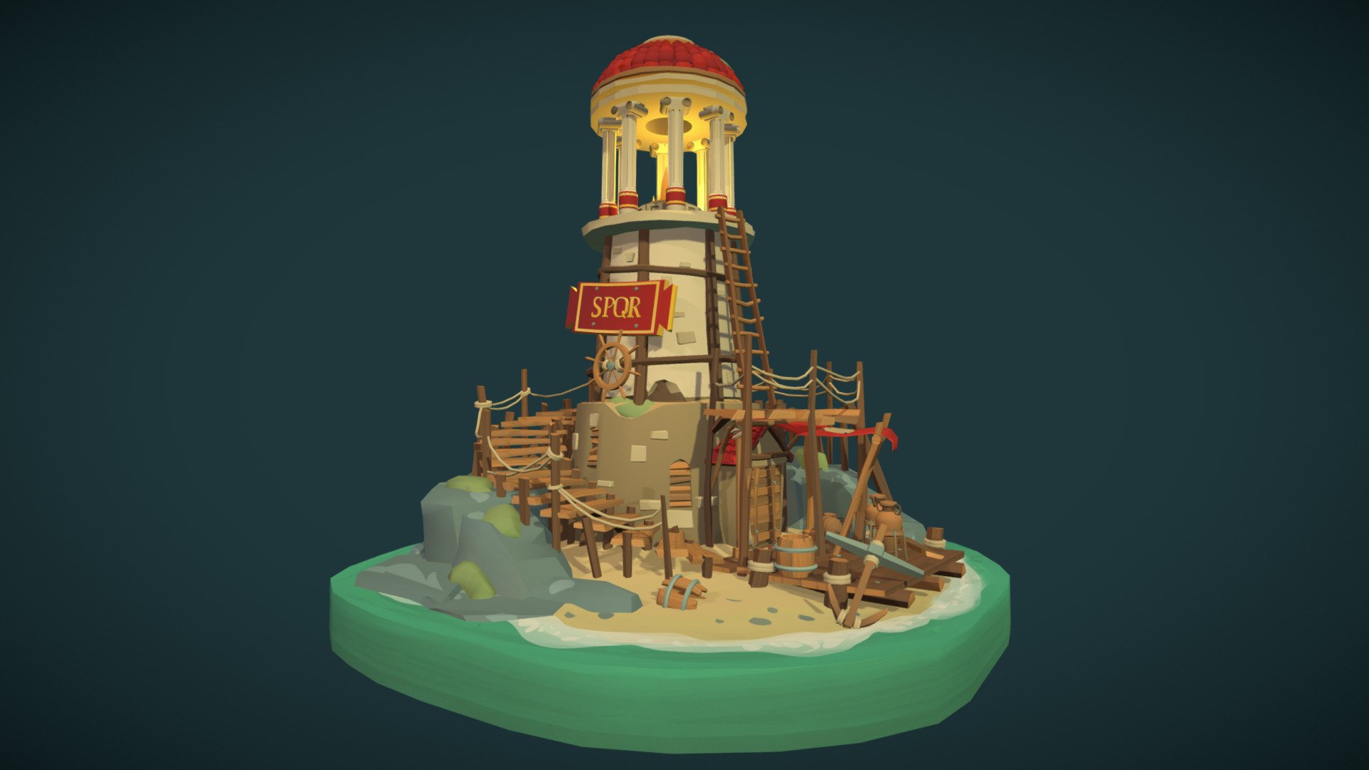 Stylized Building 3d model