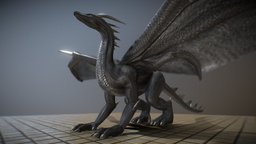 Black Dragon with Idle Animation