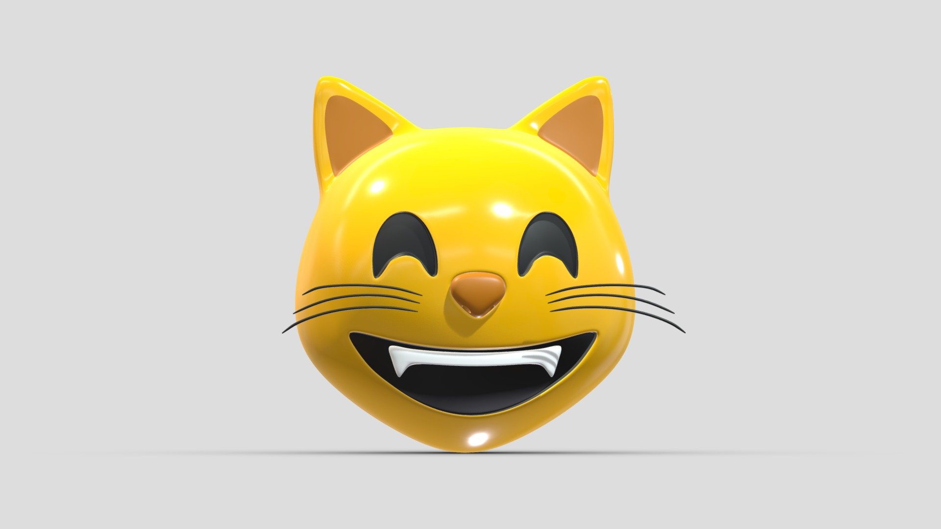 Apple Grinning Cat With Smiling Eyes 3d model