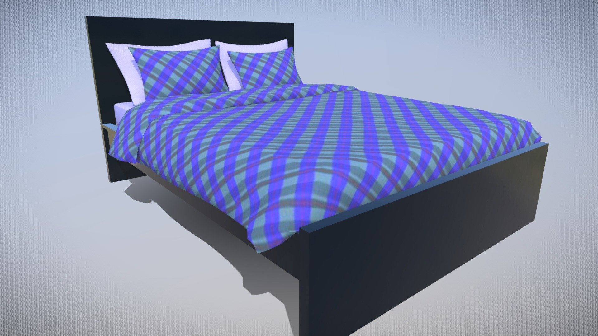 malm bed IKEA Low-poly 3D model 3d model