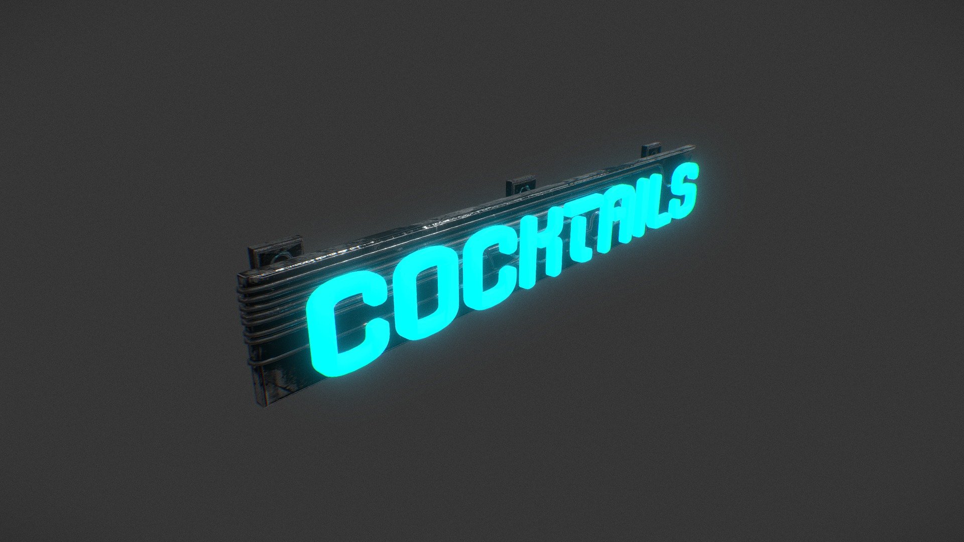 Game Ready Cocktails Neon Sign 3d model