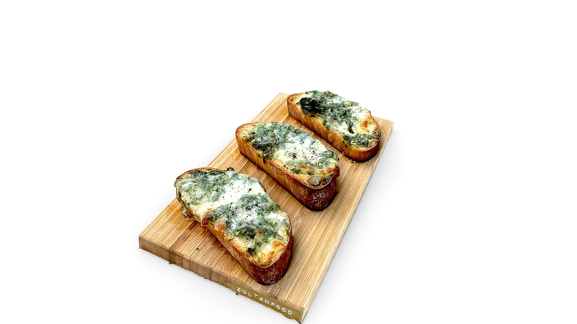 Garlic bread with cheese. 3d model