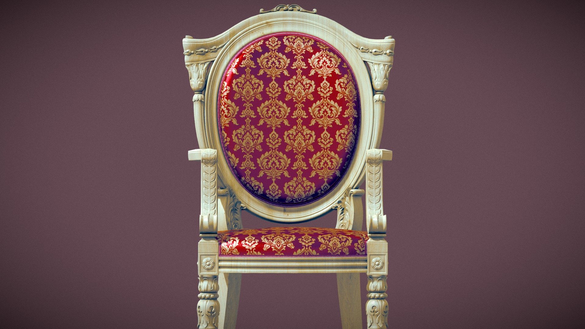 Baroque Style Chair 3d model