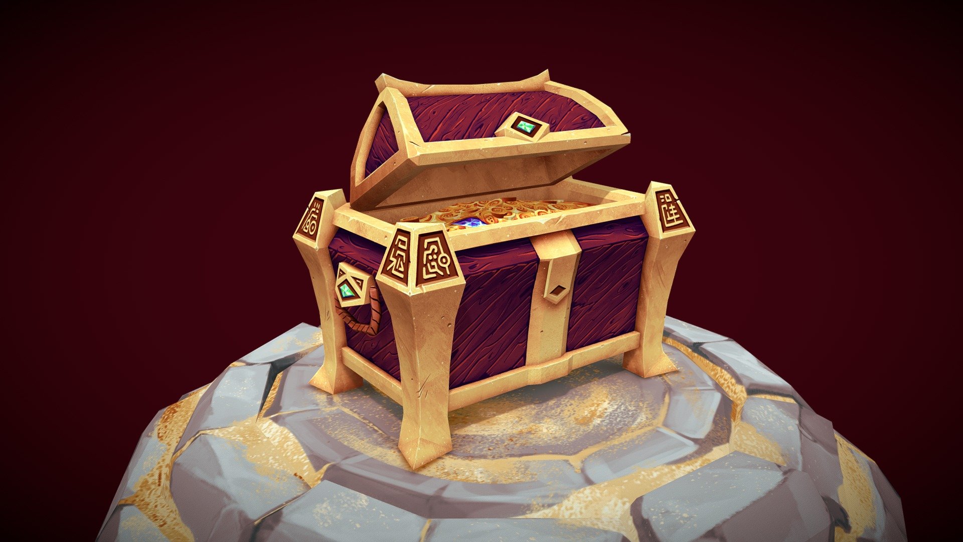 Sandy Treasure Chest 3d model