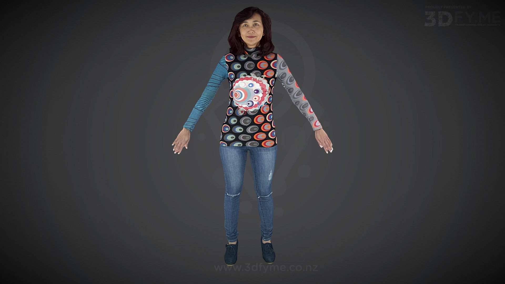 A-Pose Raw Scan (used for rigging) 3d model