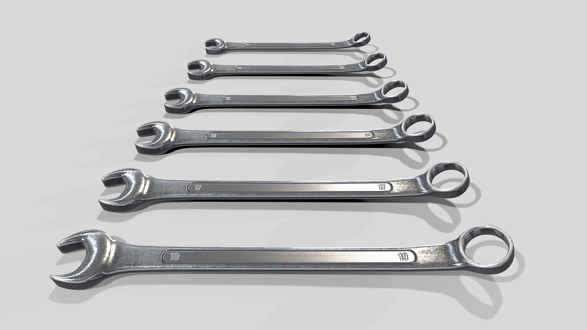 Selection of spanners 3d model