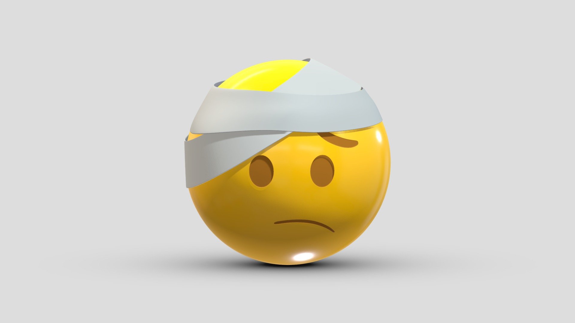 Apple Face With Head Bandage 3d model