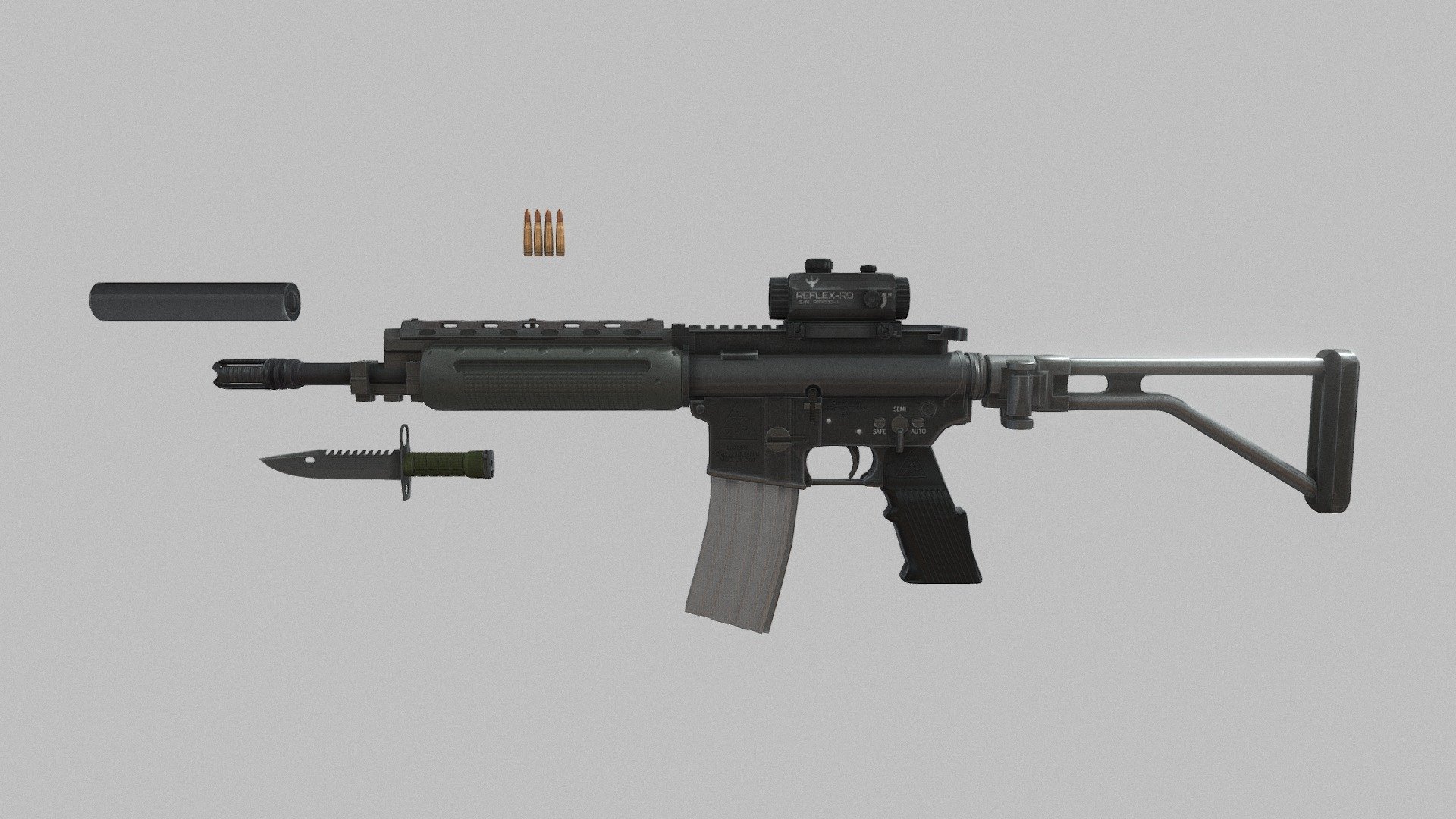 lr300-Assault rifle 3d model