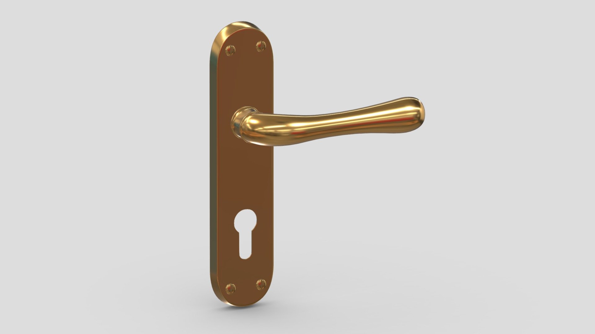 Manital Ibra Door Handle Brass 3d model