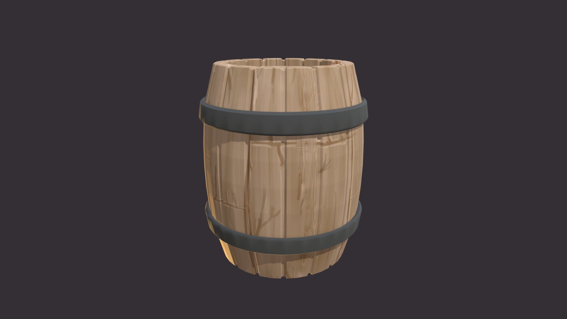 Low-Poly Medieval Barrel + wood texture ! 3d model