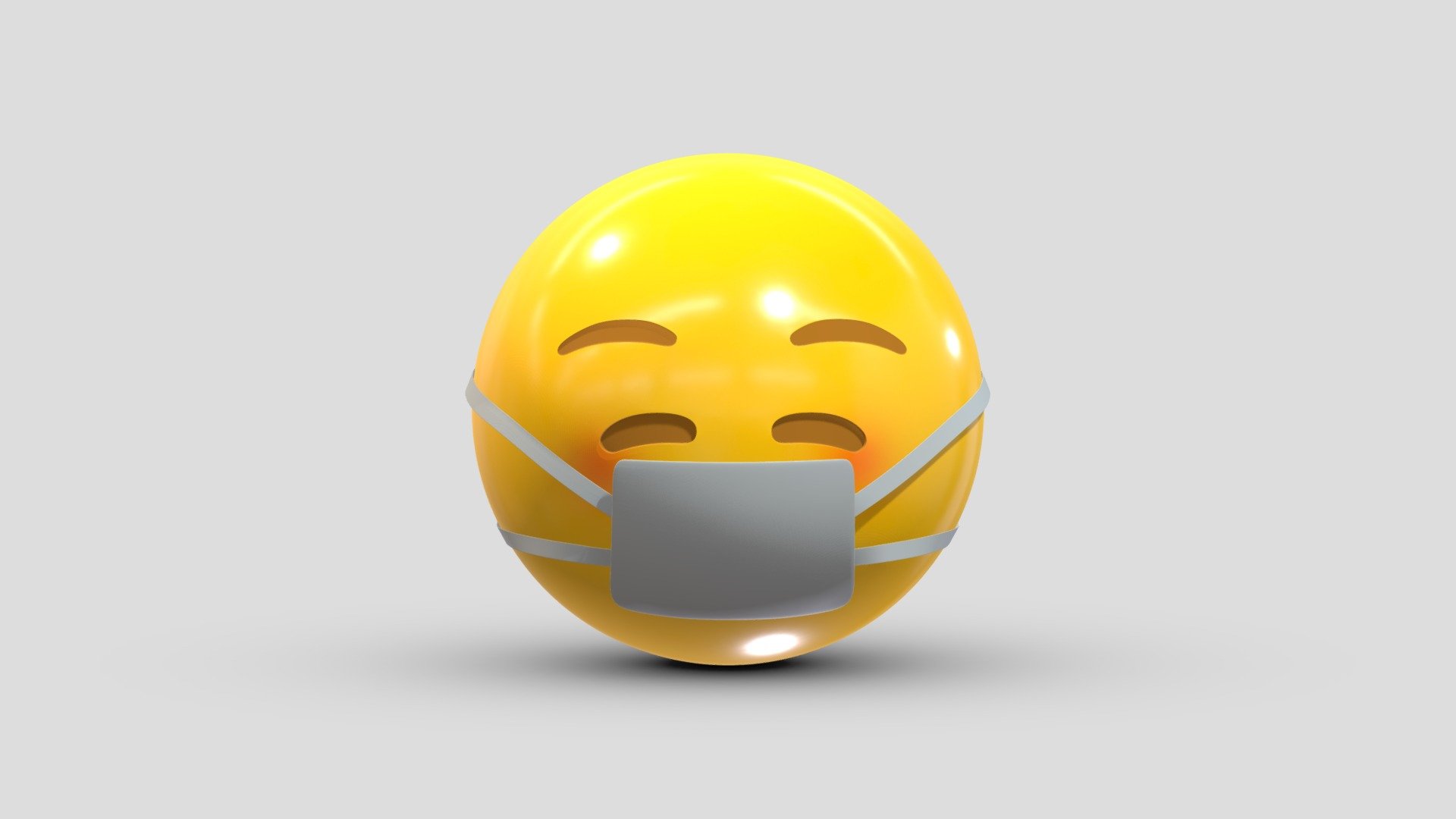 Apple Face With Medical Mask 3d model