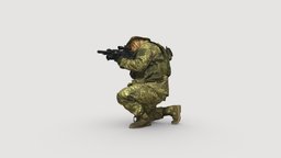 modern soldier aiming on knee honeybadger 001151