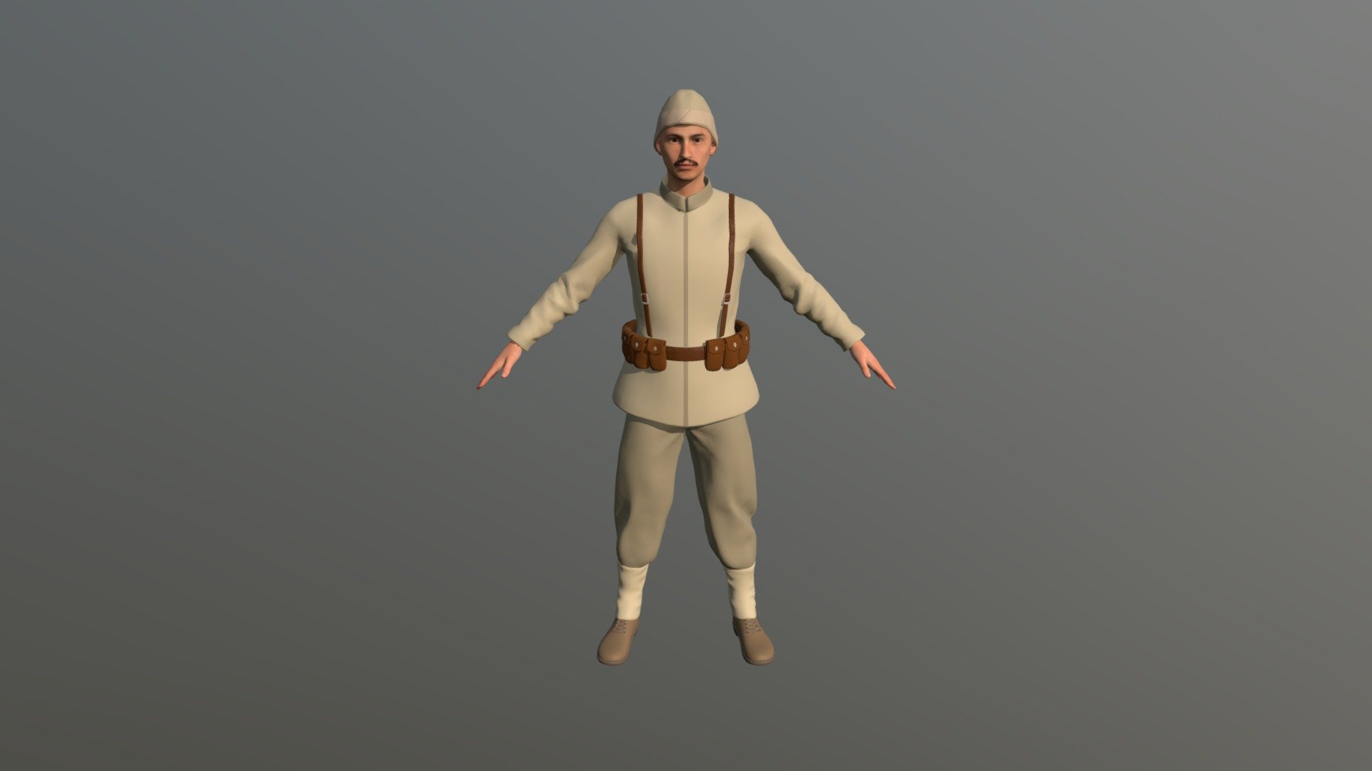 Gallipoli Turkish Soldier 3D High Poly 3d model