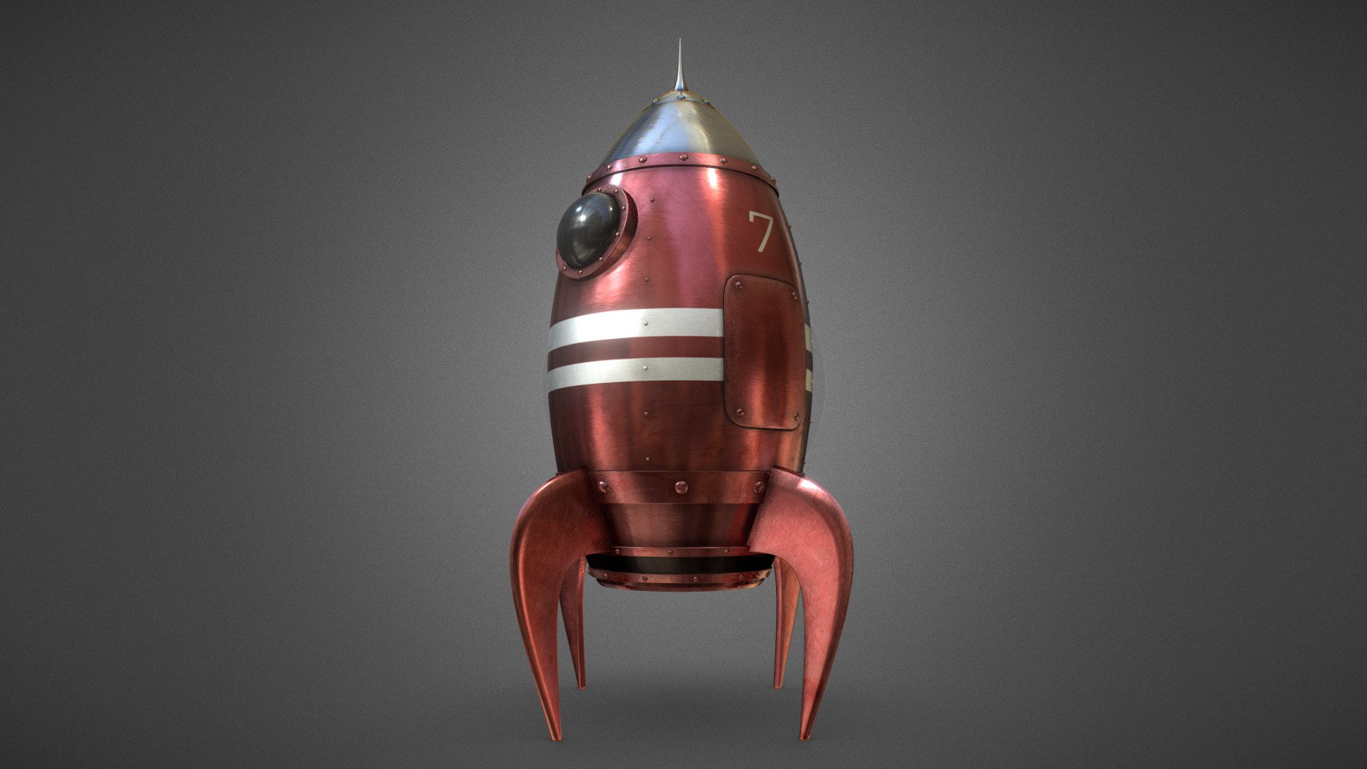 Retro Rocket Toy 3d model