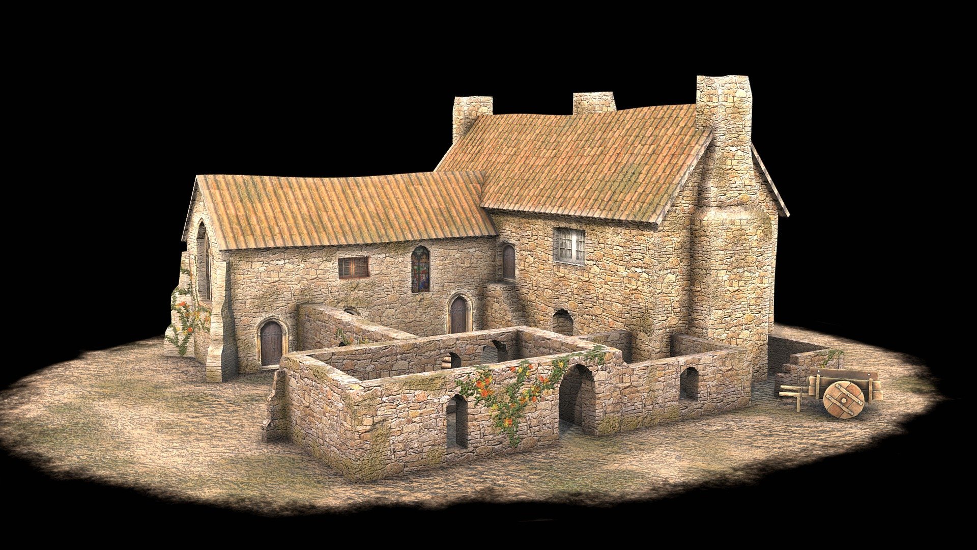 Preceptory and Dower House 3d model