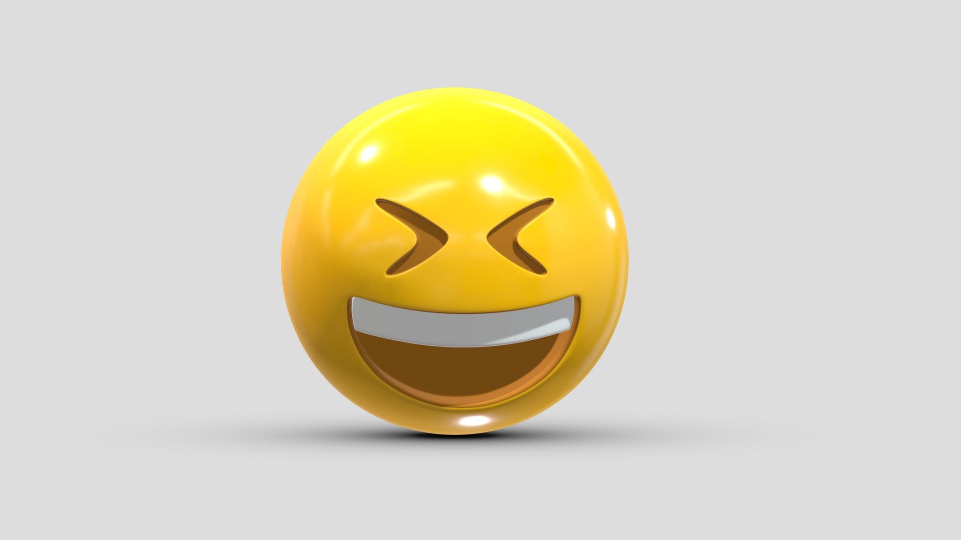 Apple Grinning Squinting Face 3d model