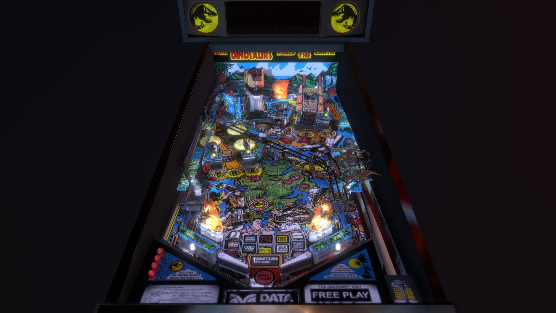 Jurassic Park (Data East 1993) Pinball Super HD! 3d model