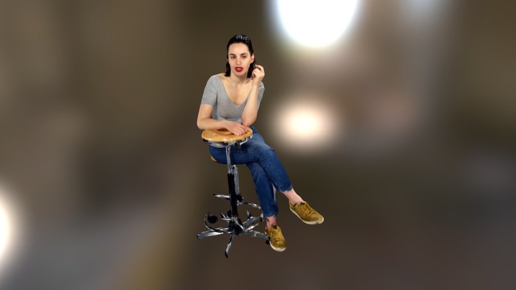 Charlotte assise 3d model