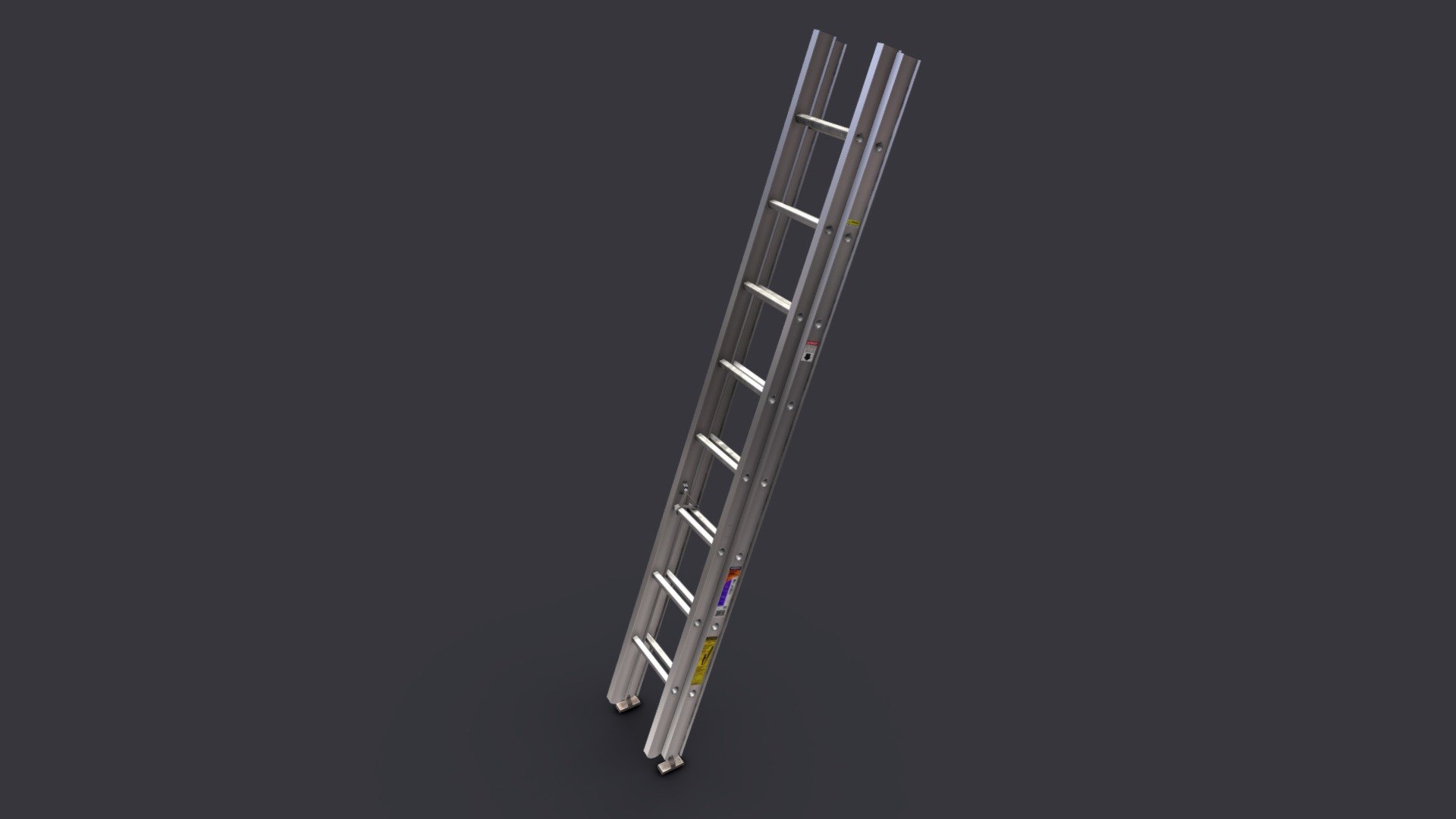 24 Foot Aluminum Extension Ladder 3d model