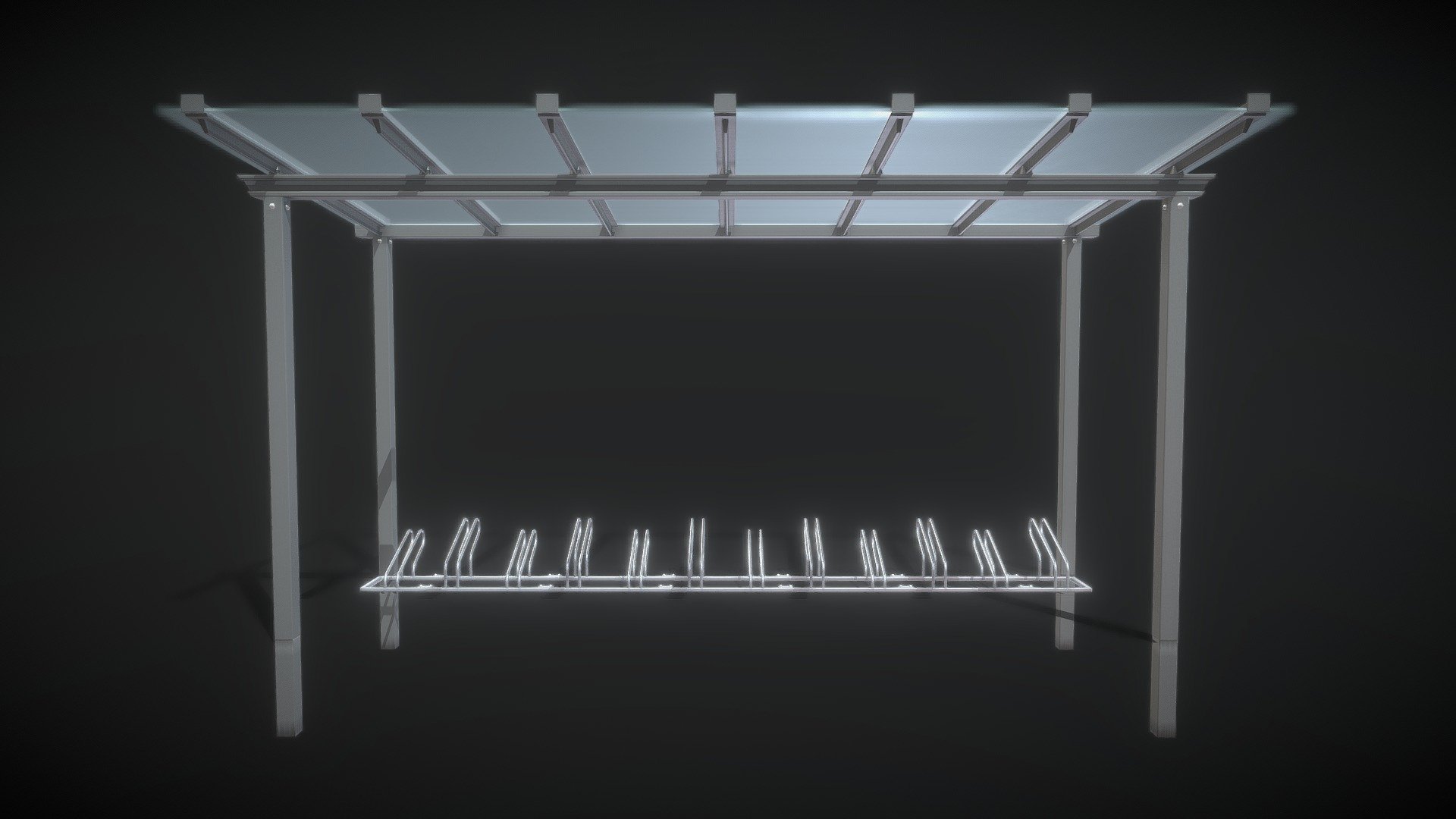 Bicycle Stand 1 Version 11 Glass Roof 3d model