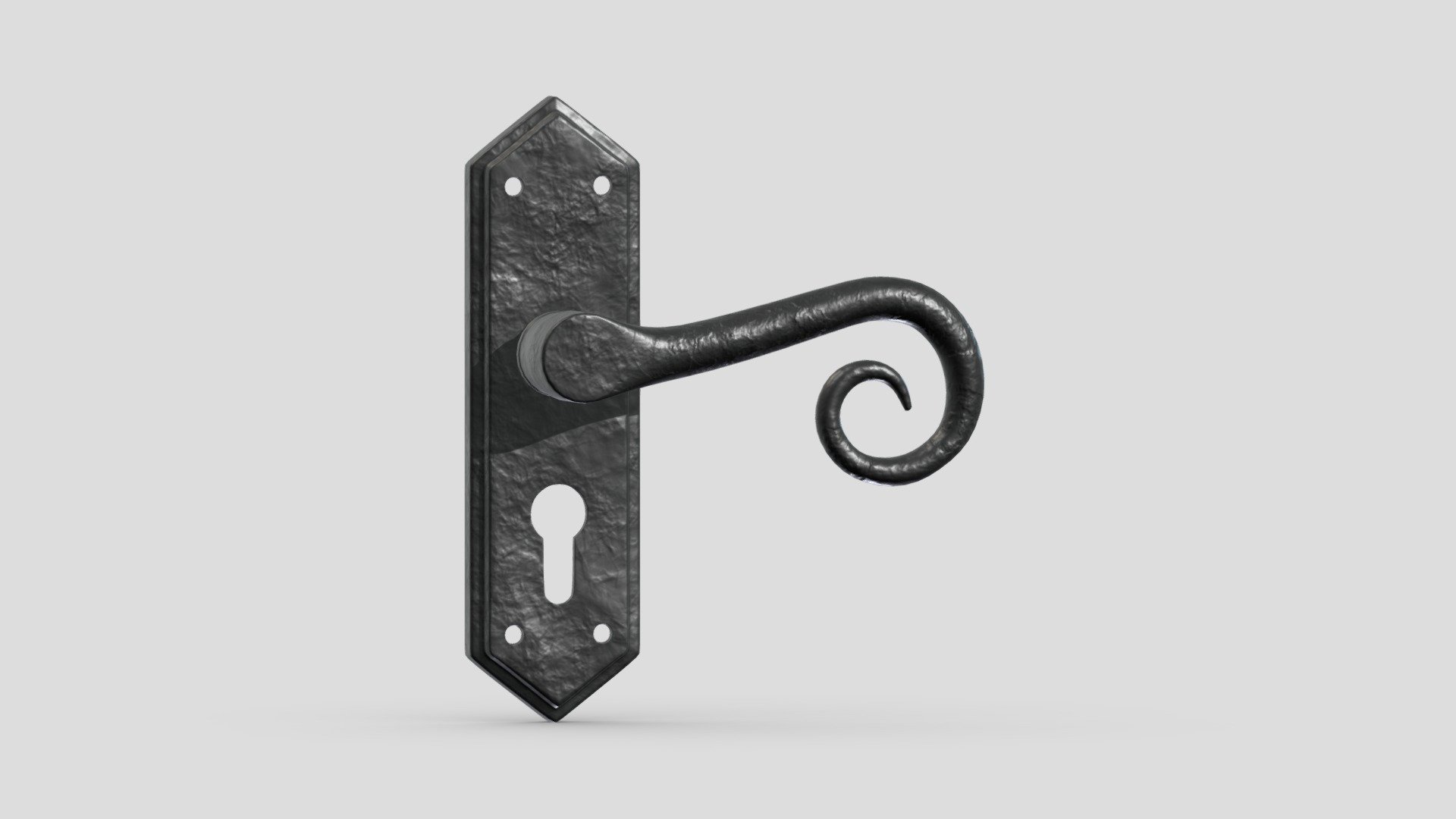 Frelan Royal Black Antique Handle 3d model