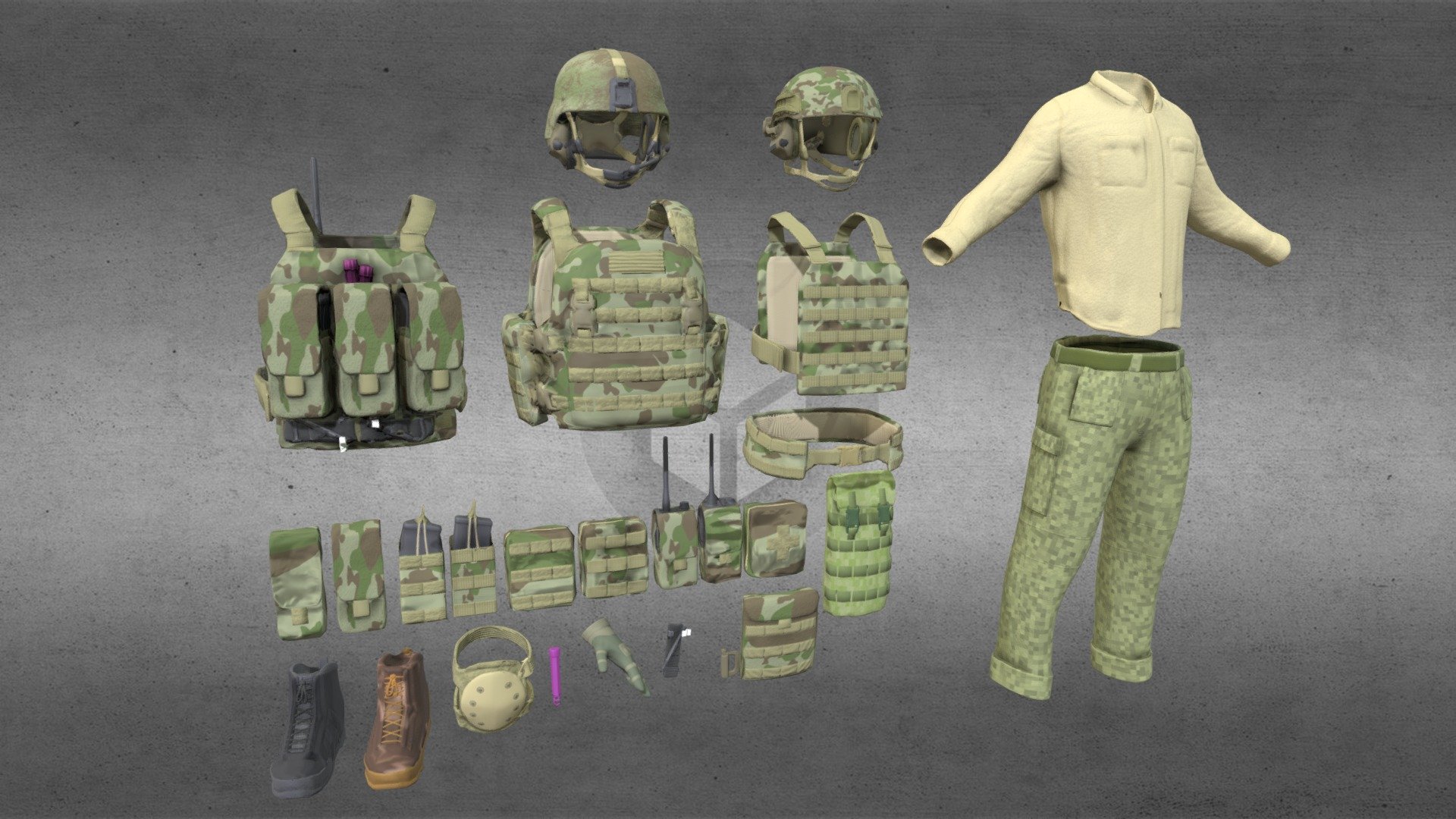 Military_Character_Kit_Textured 3d model