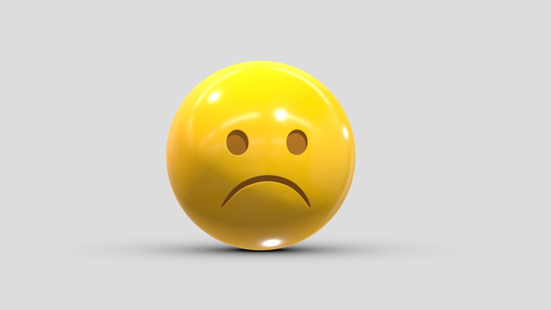 Apple Frowning Face 3d model