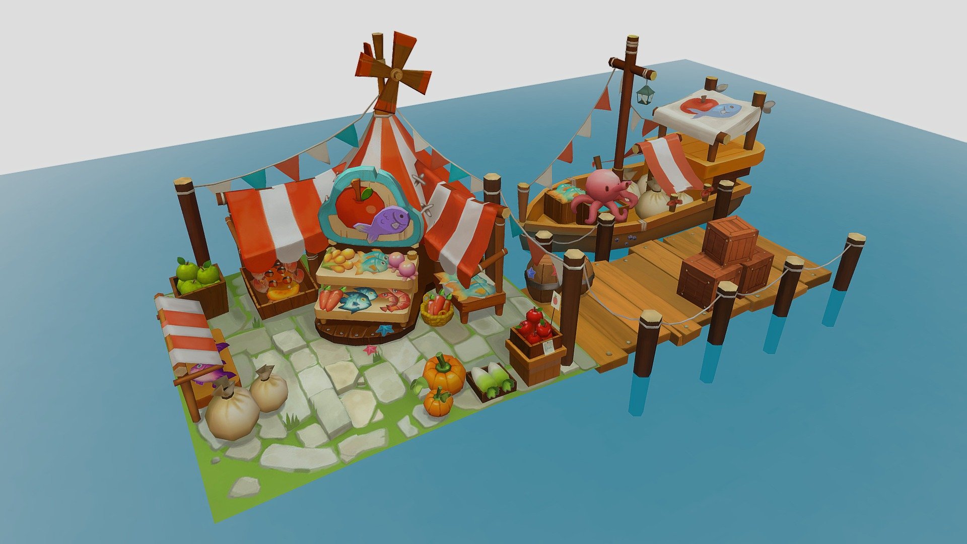 Sea Market 3d model