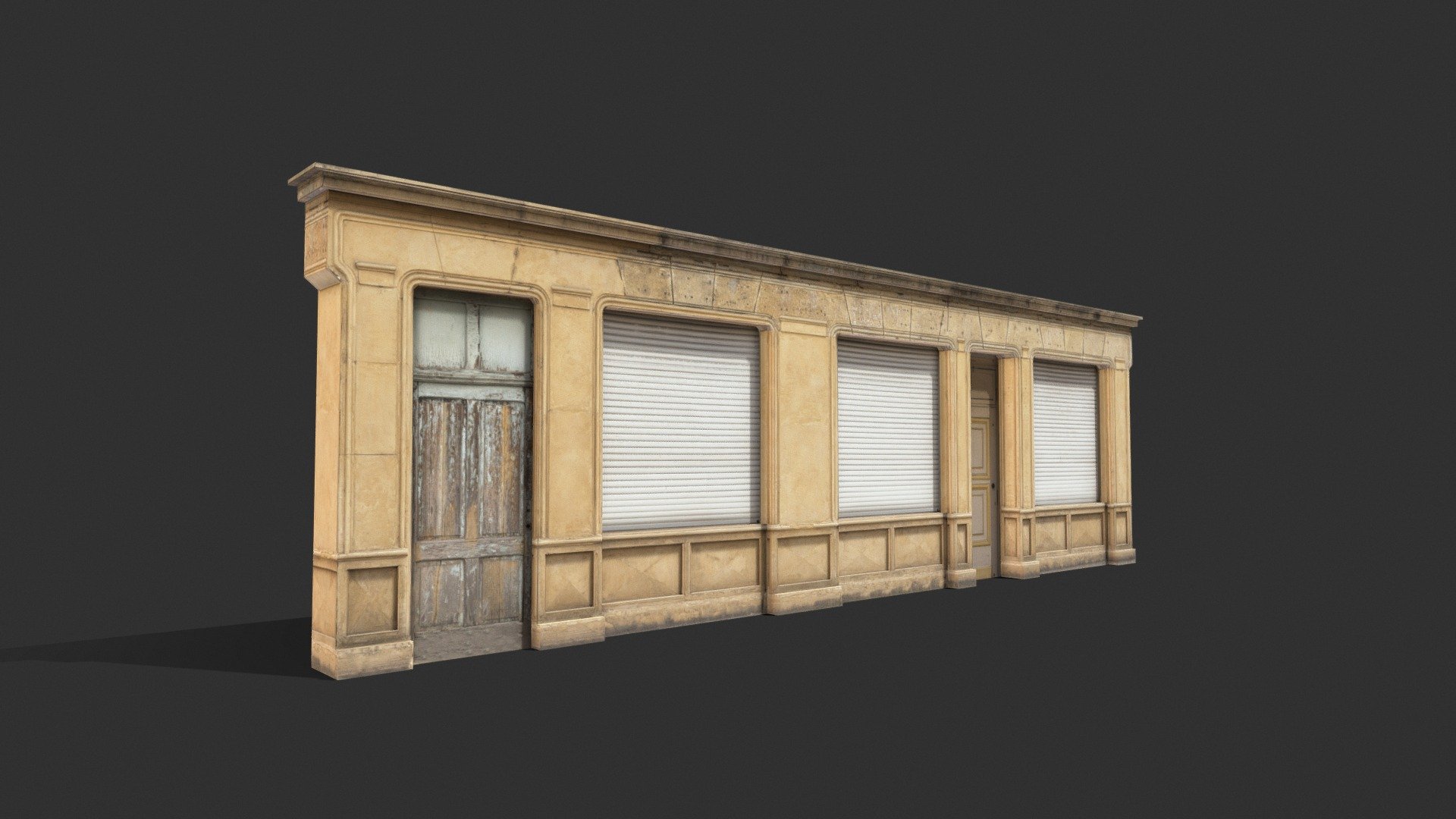 Store Facade Low Poly 3d model