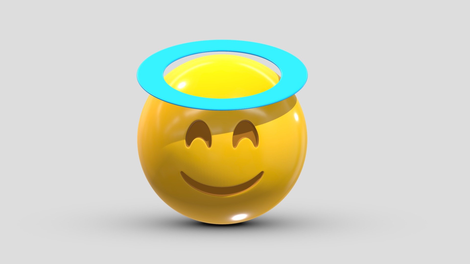 Apple Smiling Face with Halo 3d model