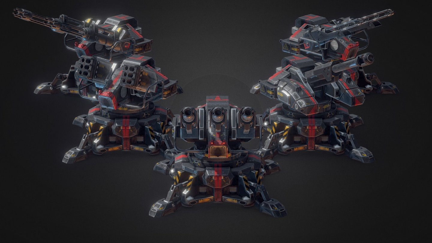 Sci-Fi Effects: Turrets 3d model