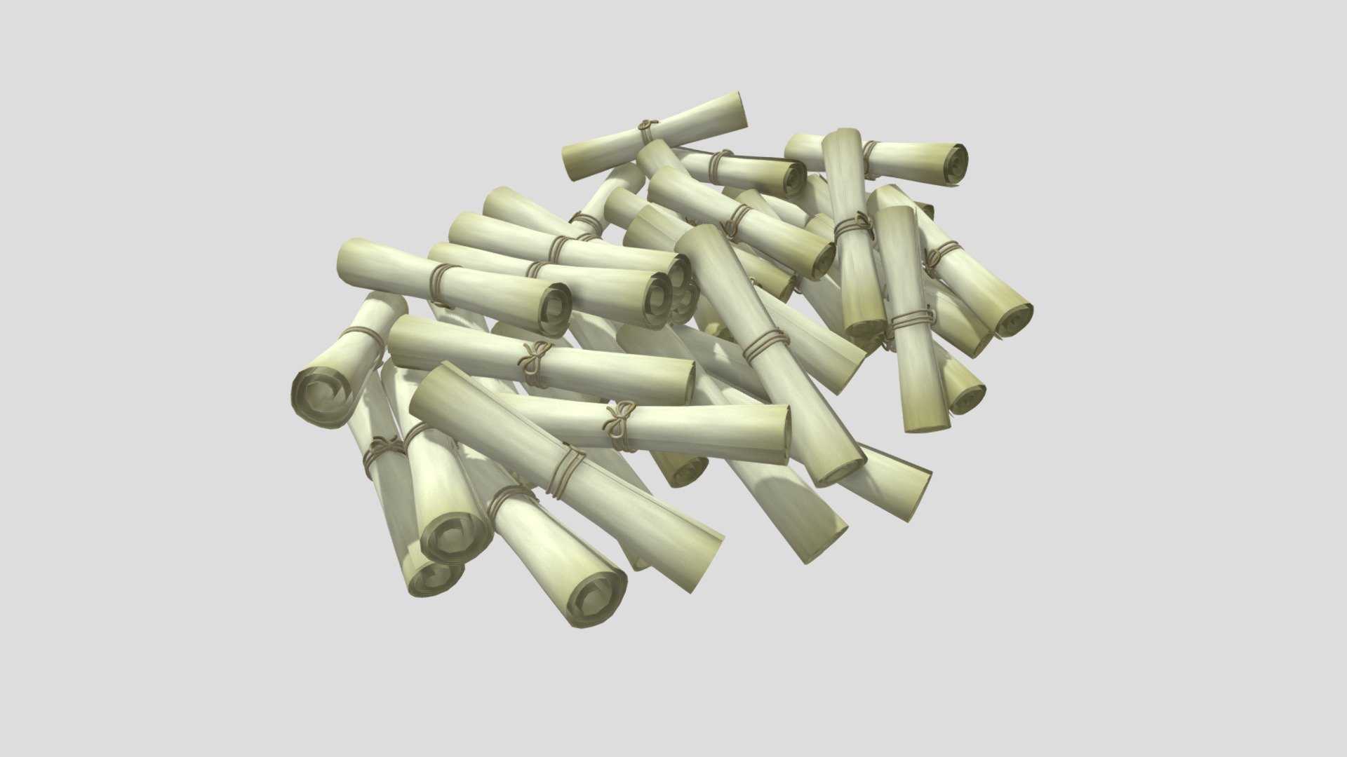 Paper Scrolls Pile 3d model