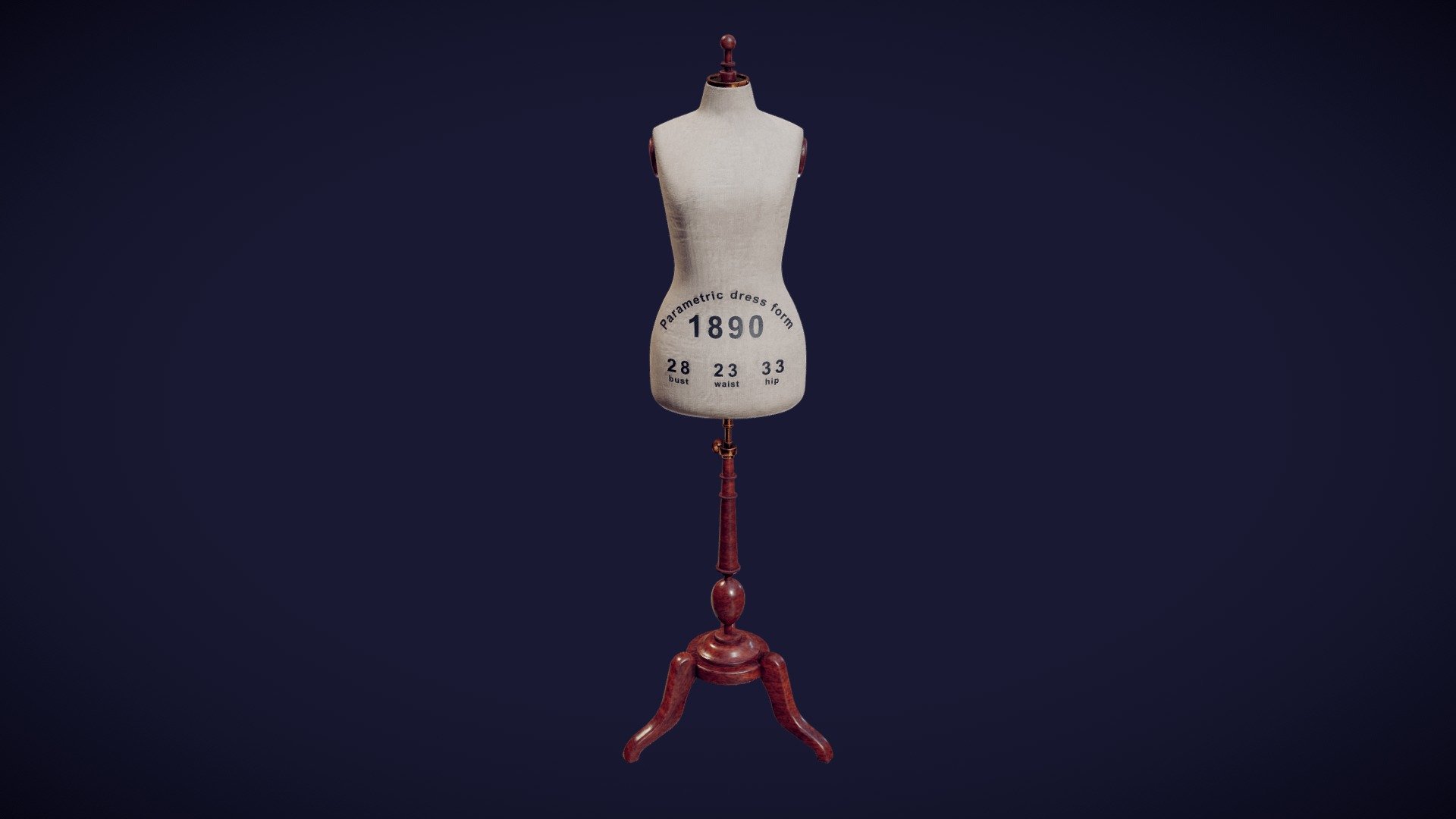 1890 dress form (size 28) 3d model