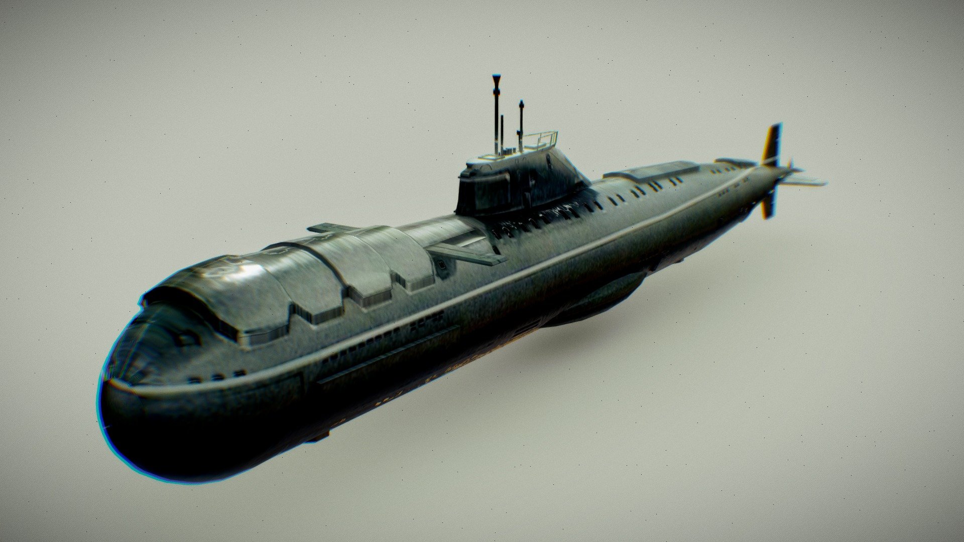 K-222 Soviet Submarine 3d model