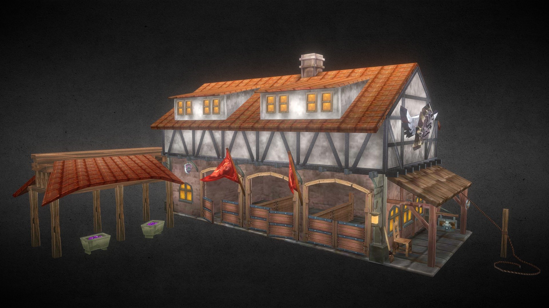 Stable House 3d model