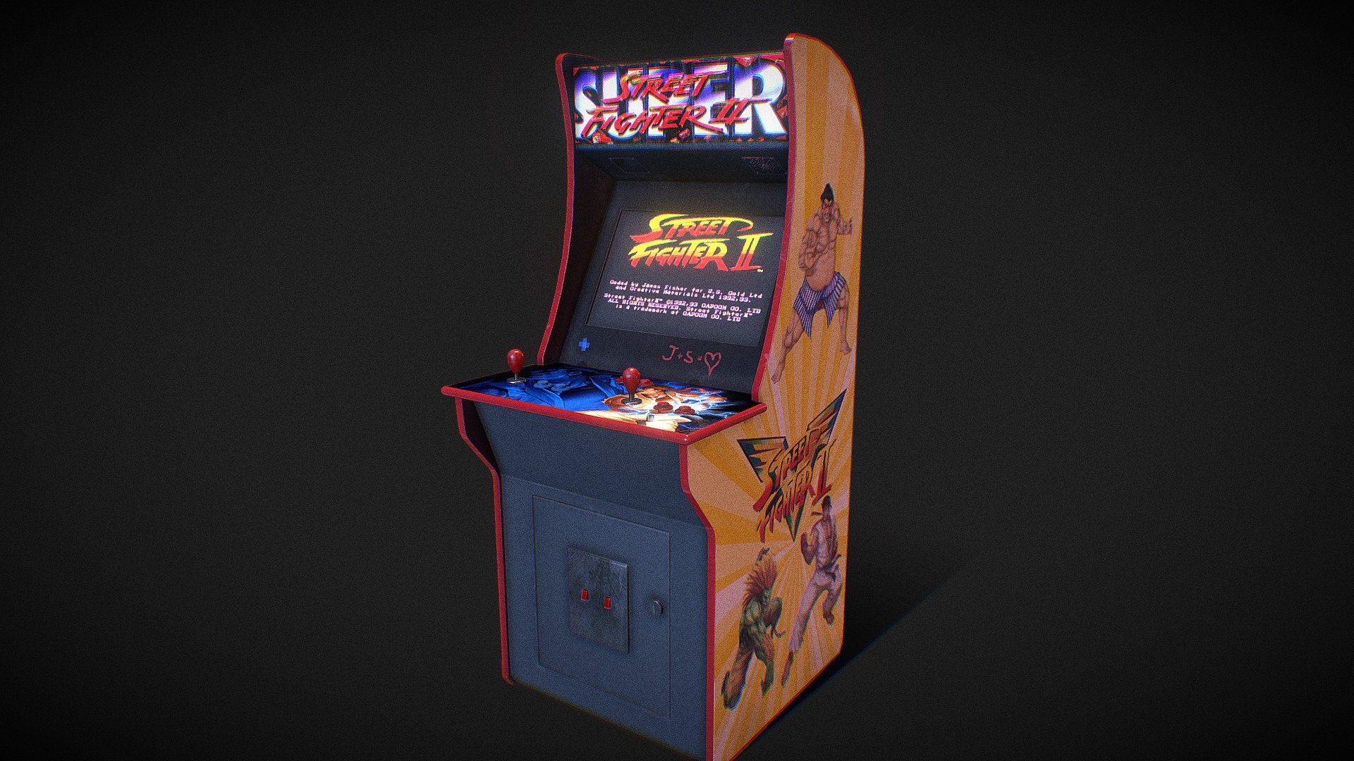 Arcade machine Street Fighter 3d model