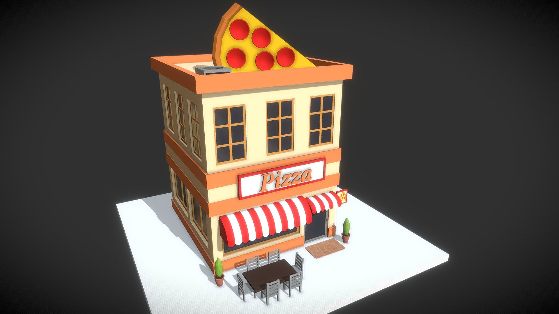 Low Poly Pizza 3d model