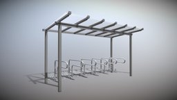 Bicycle Stand [1] Version [8] Glass Roof 4800mm