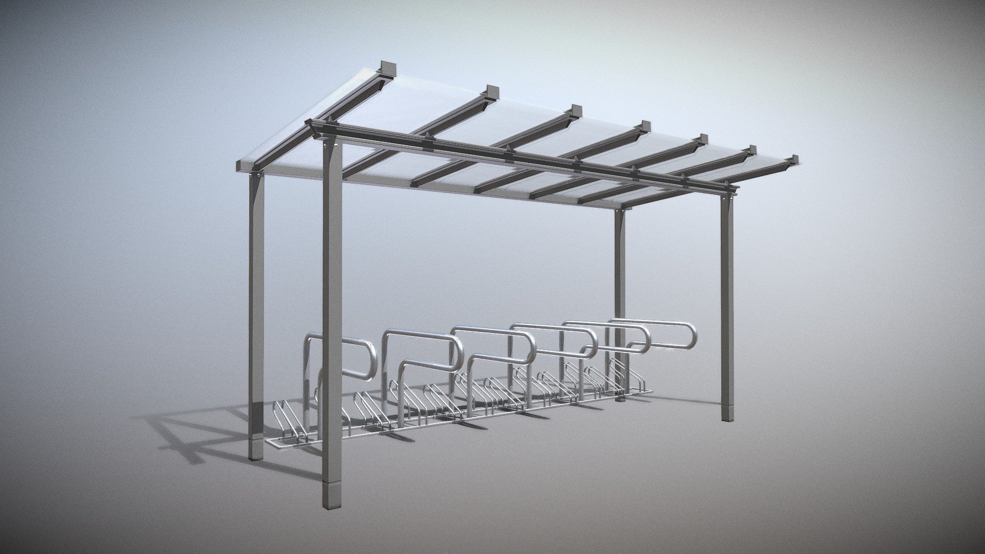 Bicycle Stand [1] Version [8] Glass Roof 4800mm 3d model