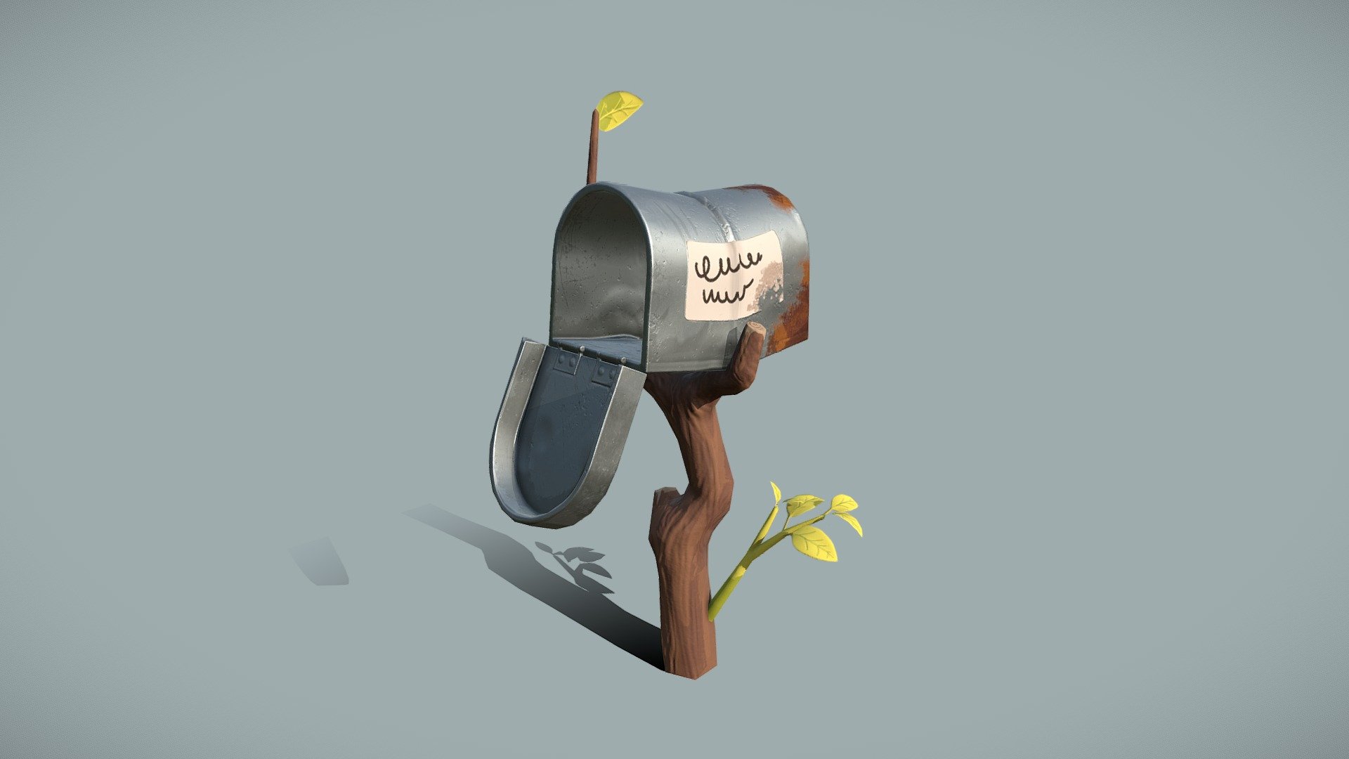 Busted Mailbox 3d model