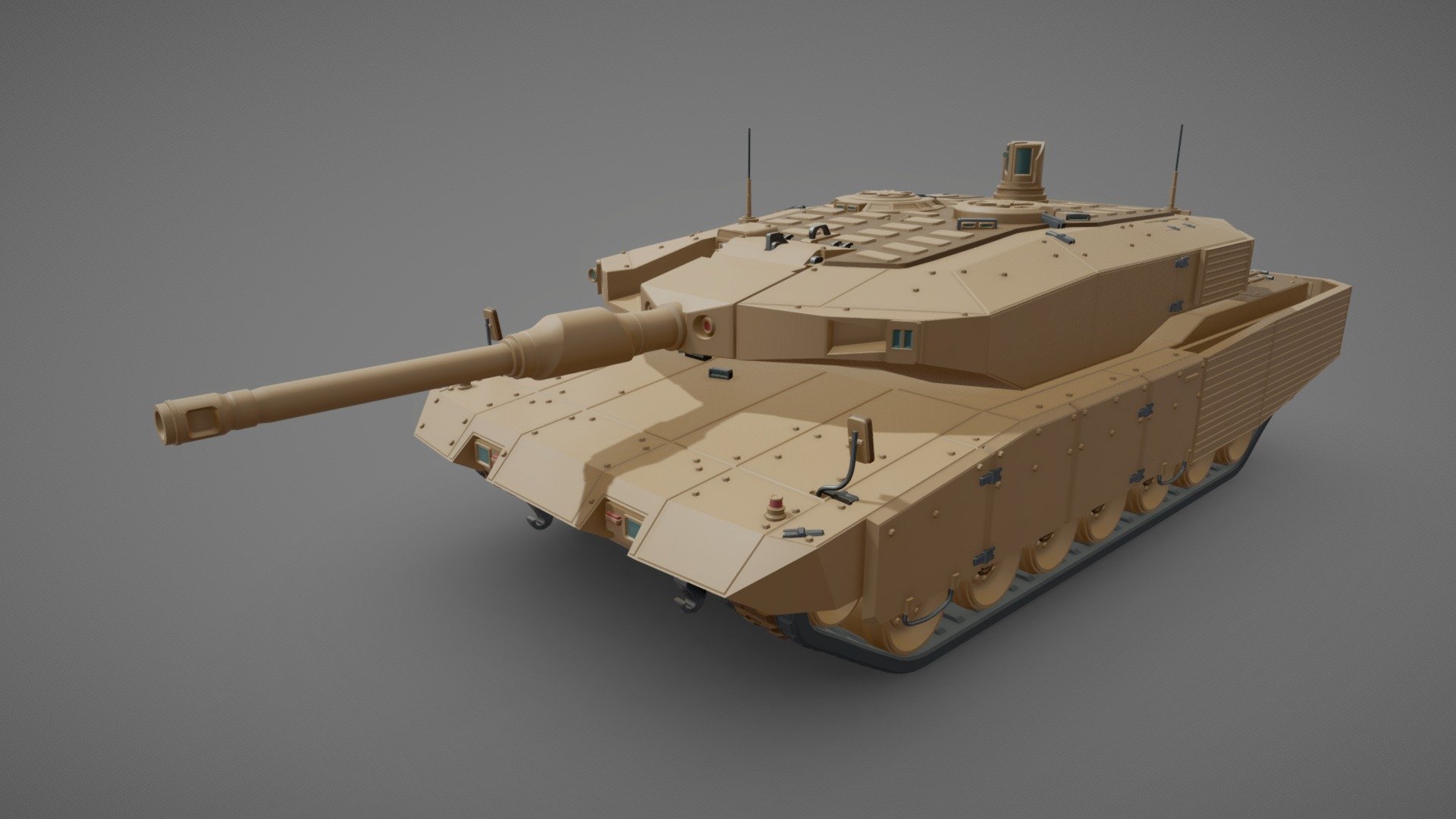 Leopard 2 A7 tank 3d model