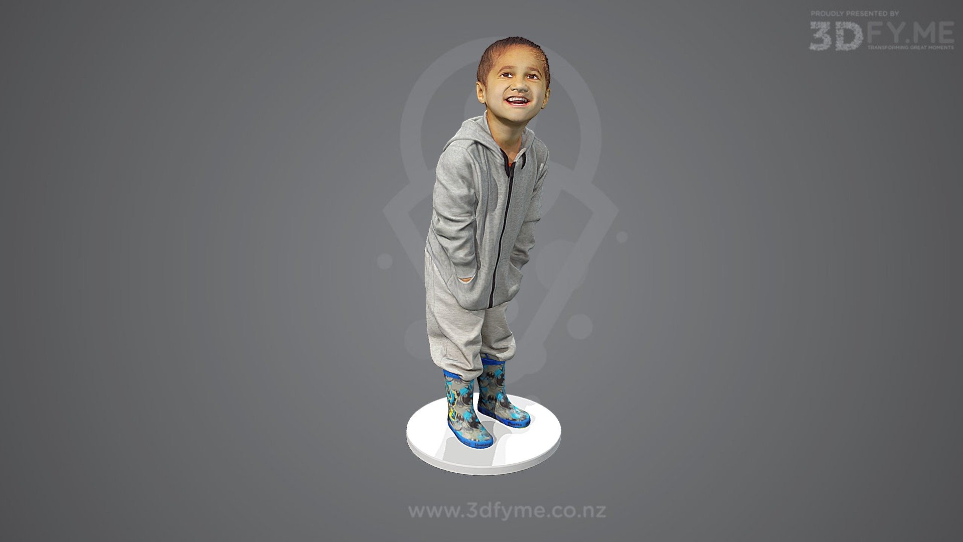 Little guy having fun in 3D-Scan booth 3d model