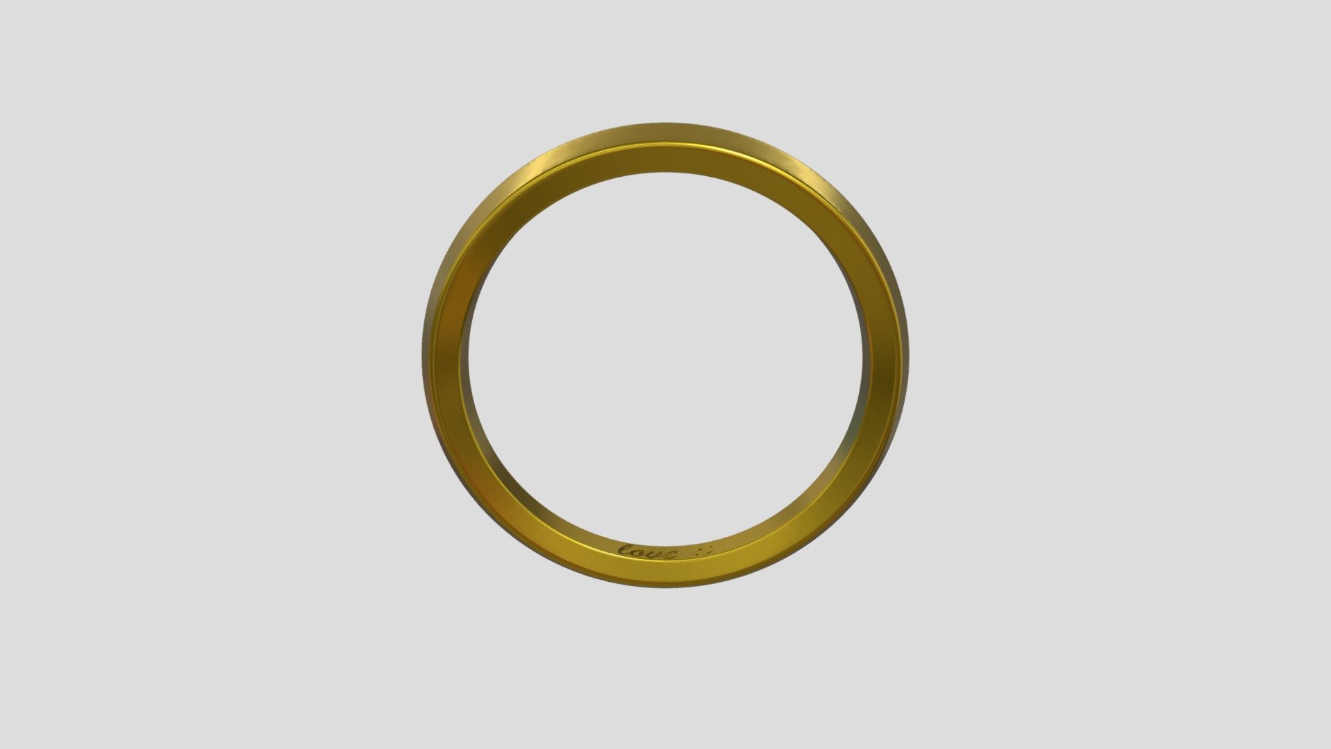 LOVE U ENGRAVED RING 3d model